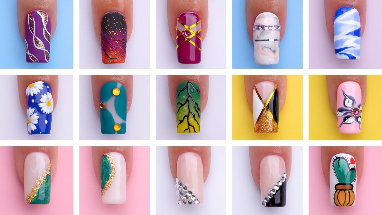 PLEASE SHARE! Beautiful Spring Floral with Easter Bunny! Video Here:  https://youtu.be/t9p_3cA2MOs Brushes H… | Floral nail designs, Flower nail  art, Nail art summer